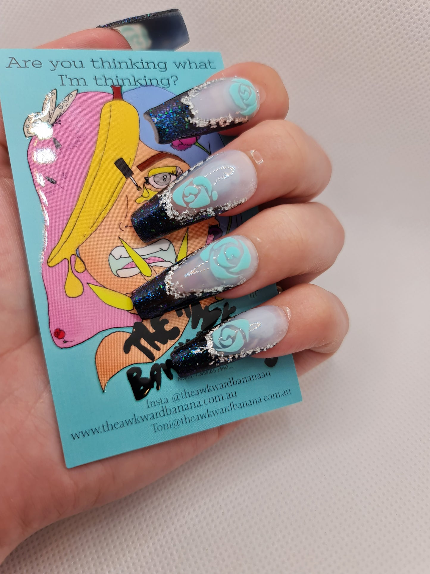 Evening Sweater Acrylic Press-On Nails (Fits Med/Large - 30mm Length)