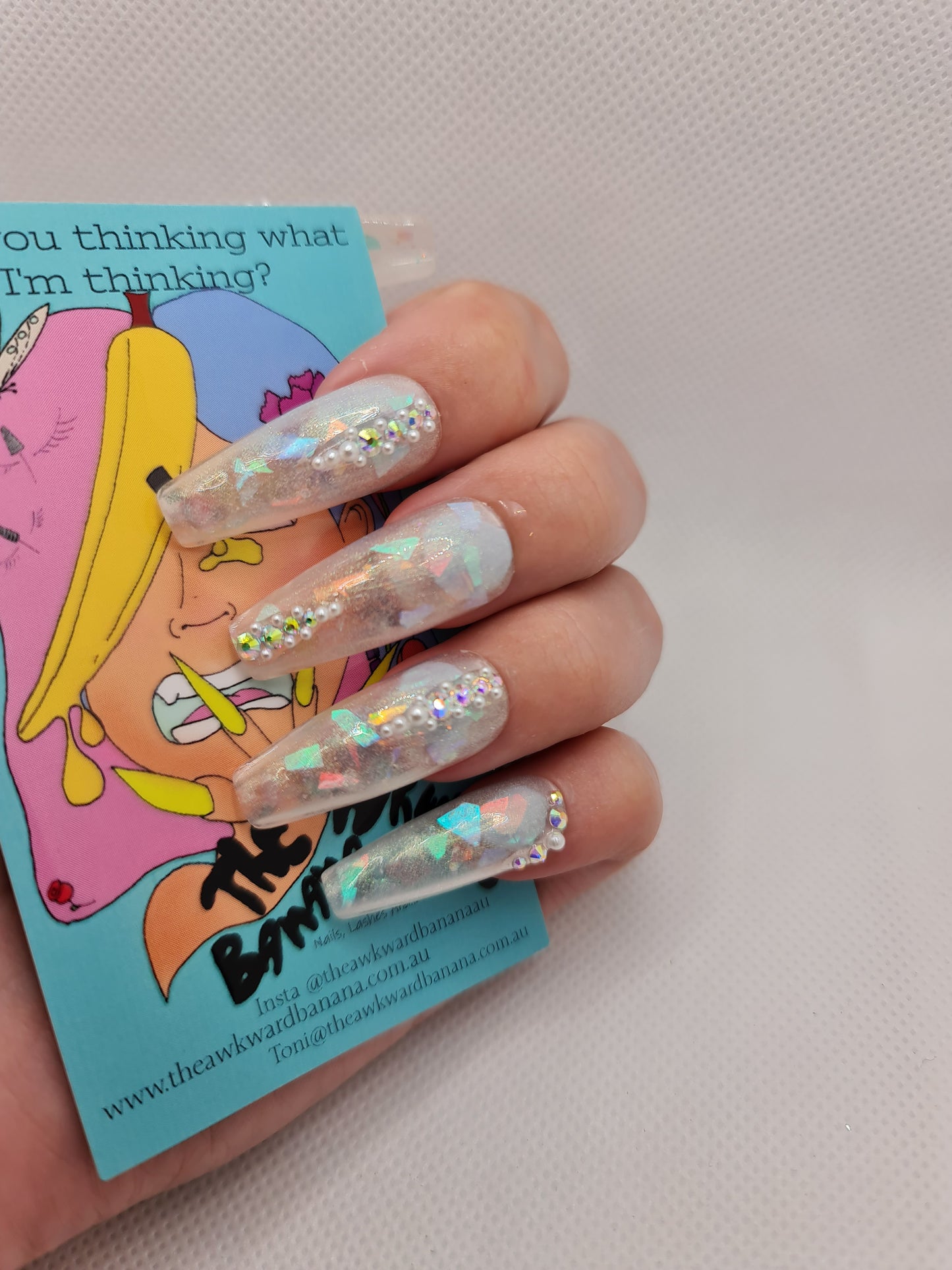 Pricilla-Acrylic Press-On Nails (Fits Medium 30mm Length)