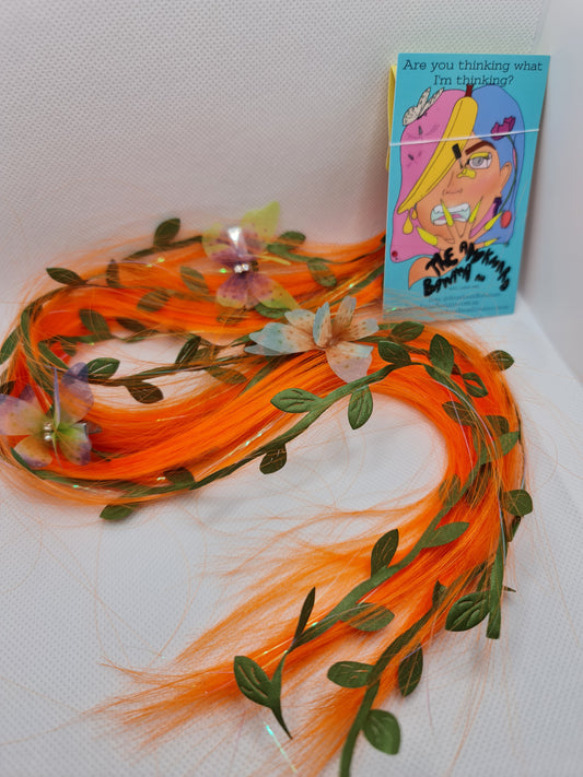 Enchanted Garden Hair Extension Clip Trio (Orange)