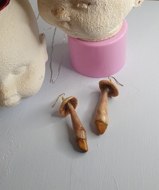 Mushroom Hook Dangle Earrings