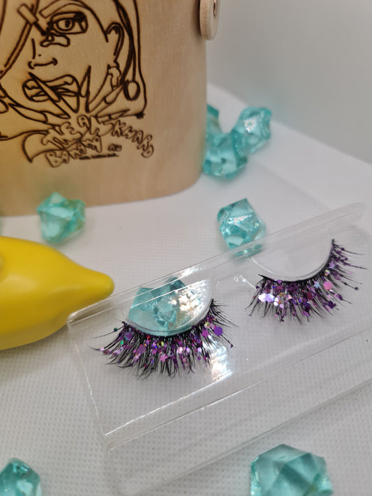 Purple Glitter Strip Lash Set